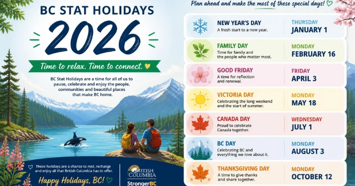 BC Stat Holidays 2026: The Official 11 Dates