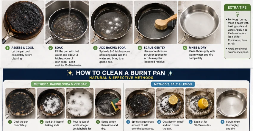 How to Clean Burn Marks on the Outside of a Pan