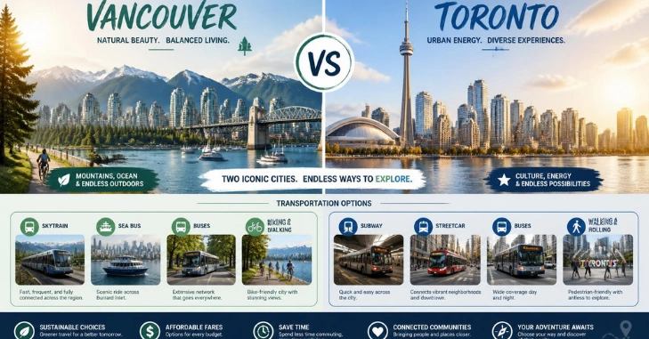 Vancouver to Toronto Travel Guide 2026: Compare Flights, VIA Rail Train, Driving Costs, Travel Times, and the Best Way to Cross Canada